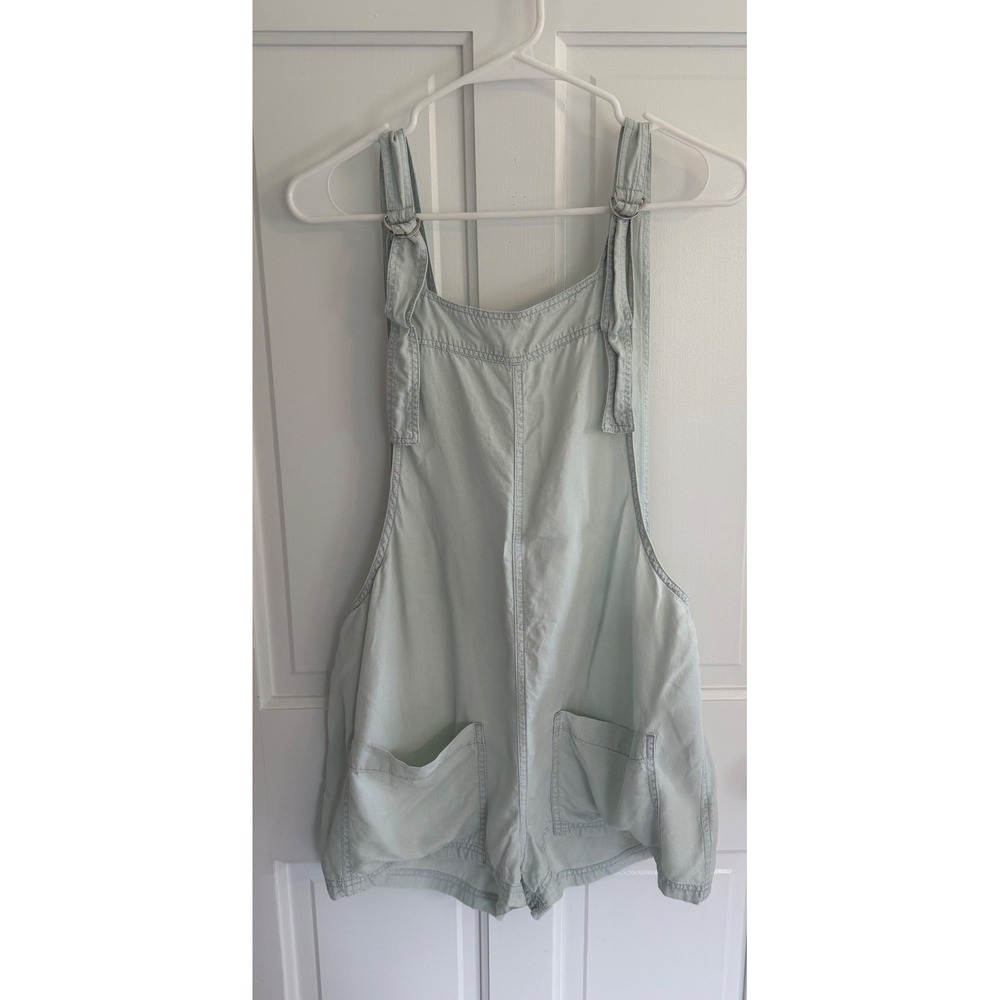 Aerie light Blue Lyocell Romper Adjustable Strap Soft Utility‎ Shortalls M